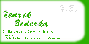 henrik bederka business card